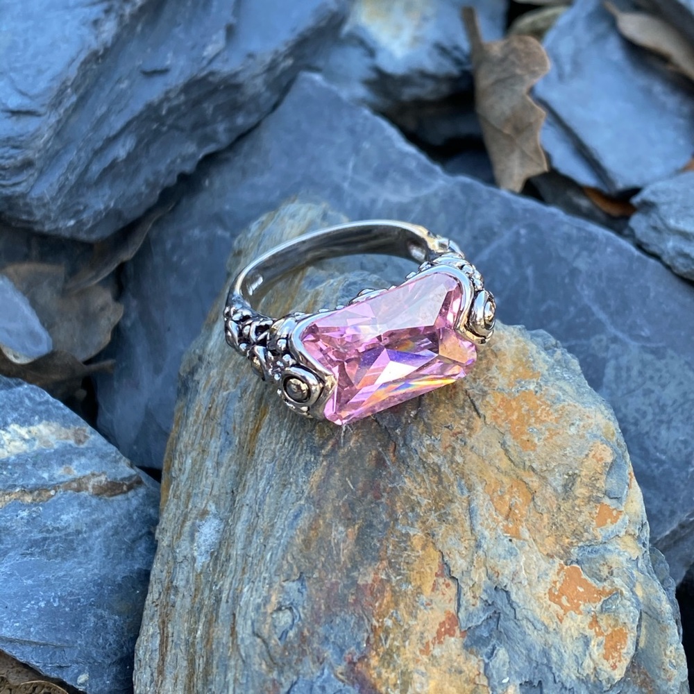 New! Sterling Silver Pink Topaz